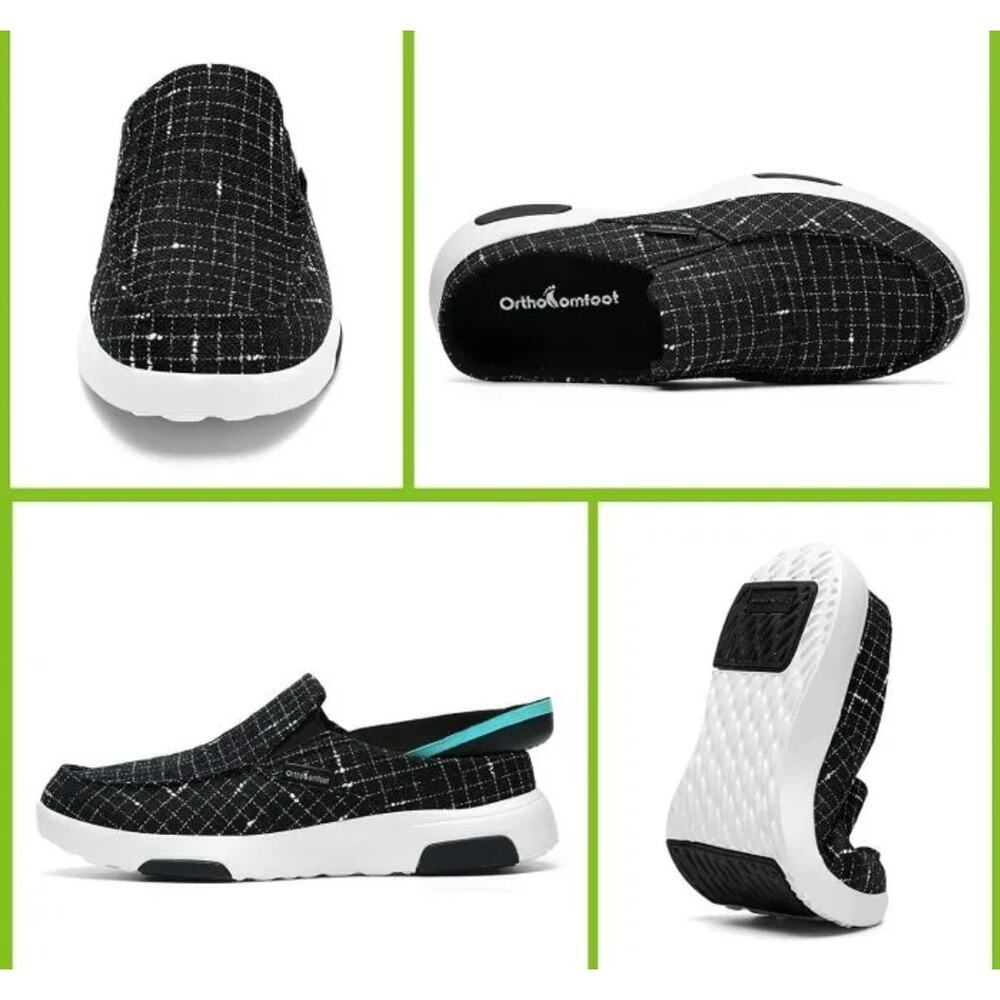 OrthoComfoot Women Slip Ons w/ Arch Support Plantar Fasciitis Orthopedic Shoes - Picture 8 of 9